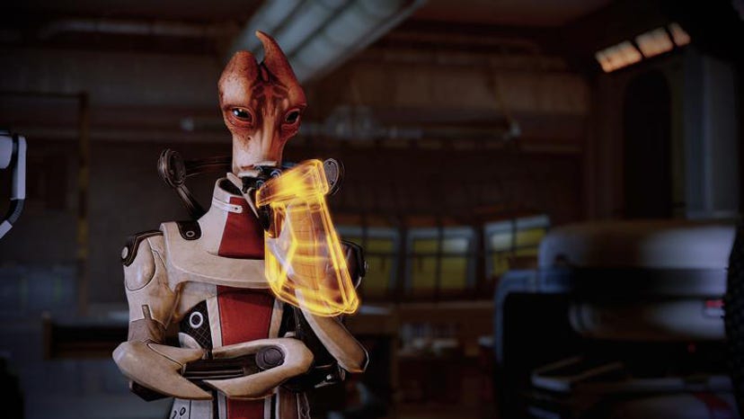 An image of Mordin Solus from Mass Effect Legendary Edition