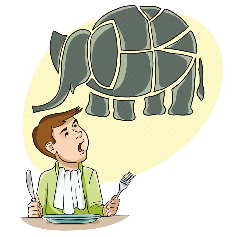 A cartoon illustrating the phrase