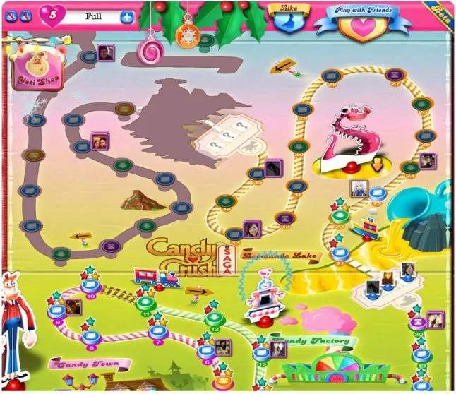 Candy Crush Saga map