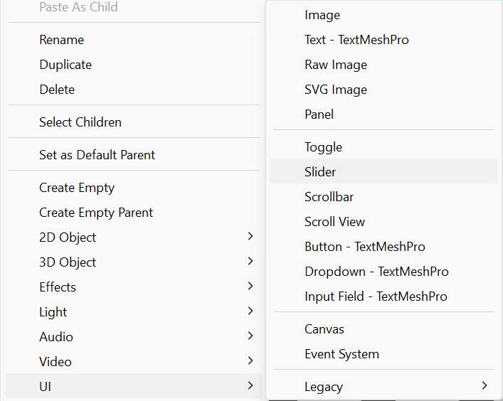 Unity Sidebar Custom UI bars in Unity (Using Sliders!)