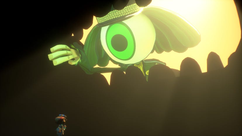 Psychonauts 2 huge character with large eye for a face
