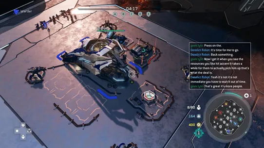 Halo Wars 2, with text/speech transcription overlay