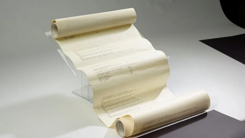 A photograph of a printout from The Sumerian Game on dot matrix paper.
