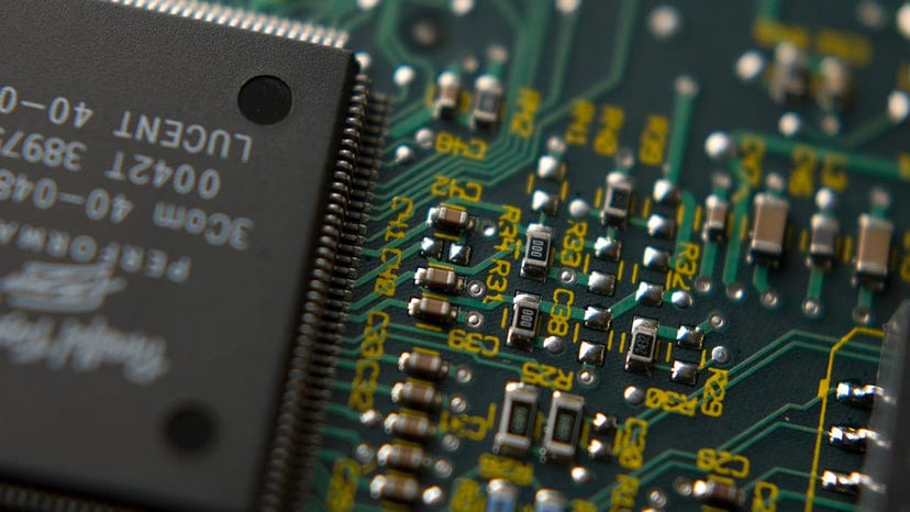 A close up shot of a semiconductor