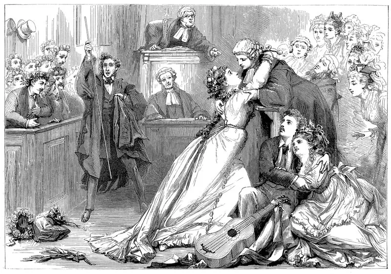 Illustration from Gilbert & Sullivan’s ‘Trial By Jury’