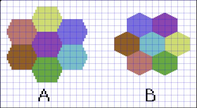 Two approaches to hex grid layouts