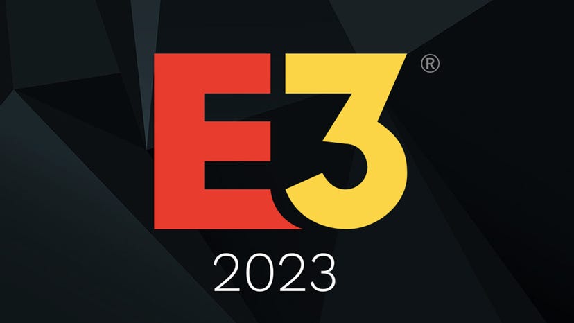 The E3 2023 logo on a dark background