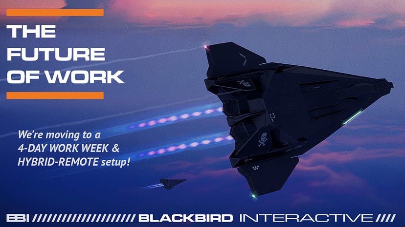 An image promoting Blackbird Interactive's four-day workweek.