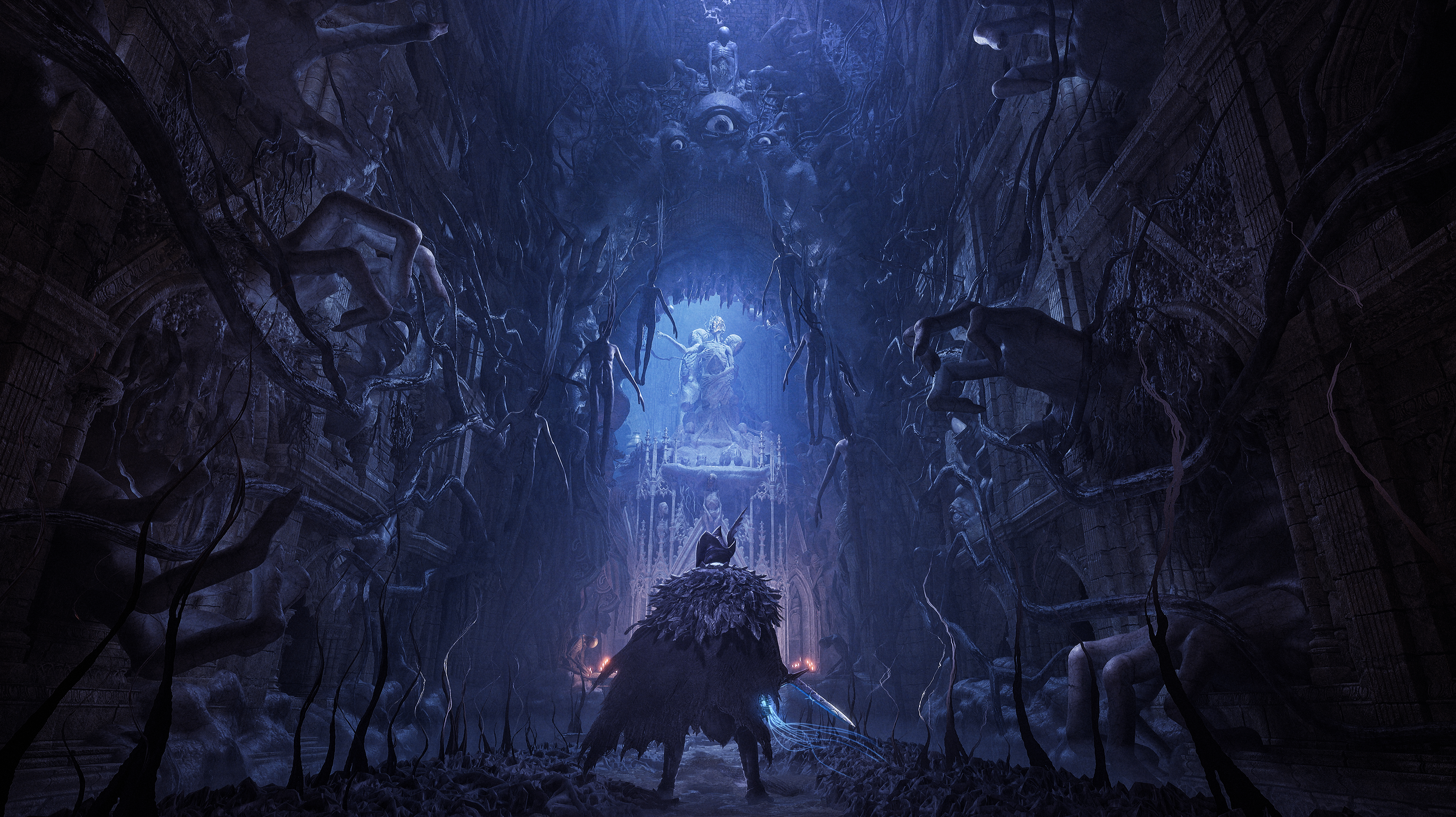 The player character stands in a dark world in Lords of the Fallen.
