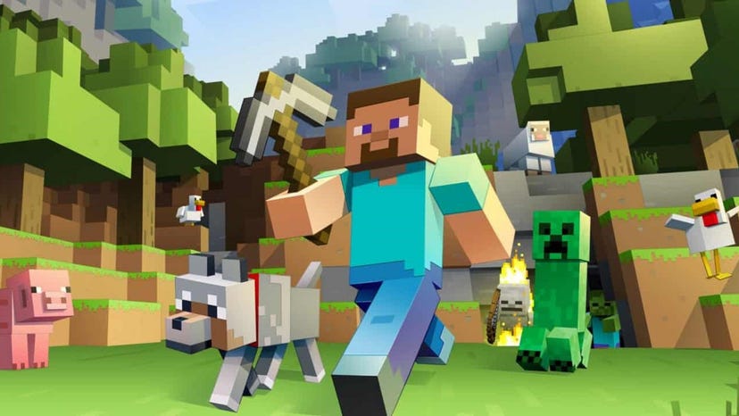 Cover art for the Xbox One edition of Minecraft.