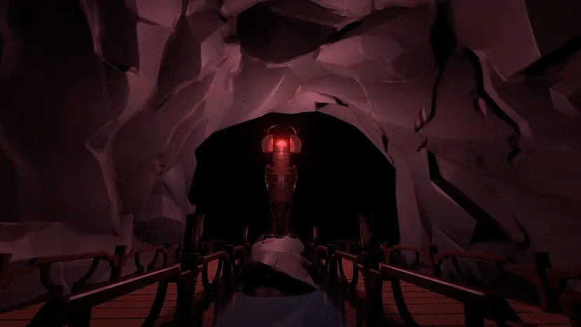 A screenshot of a dimly lit cave in Echoes of the Eye