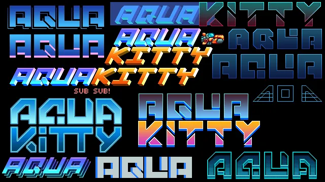 Aqua Kitty logo tests