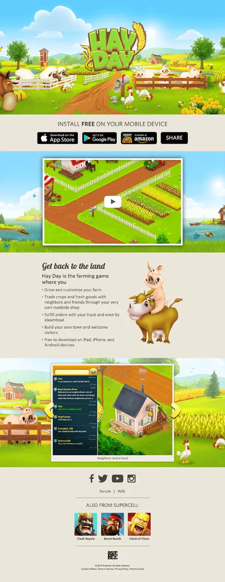 The official website for Hay Day