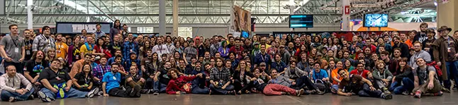The Indie MEGABOOTH crew at PAX East 2014.