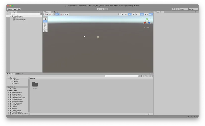 The Unity Editor interface
