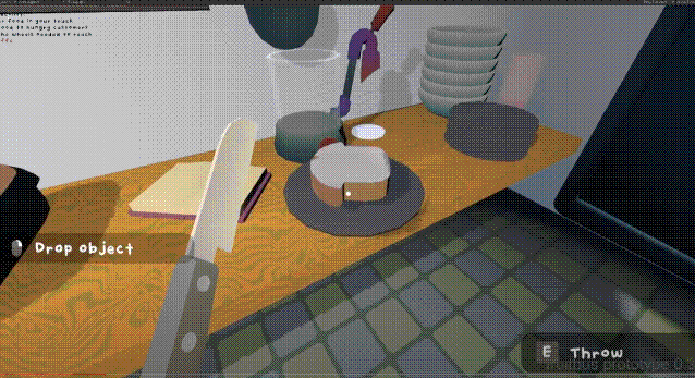 A player constructing a sandwich in an early Fruitbus prototype
