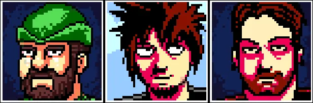 Pixel photos of the game's musicians