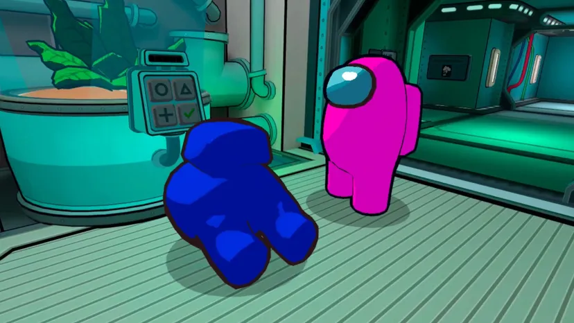 one character slumped over and another character standing over them