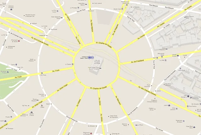 Arch of Triumph, Paris, France (google maps) Arch of Triumph, Paris, France (google maps)