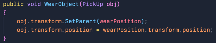 WearObject method