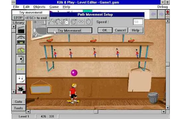 This is an image that shows the basic interface of Klik&Play