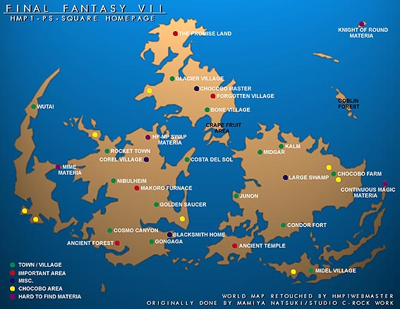 Ffvii Map With Names 6 Ways That The Final Fantasy Franchise Continues To Influence Devs
