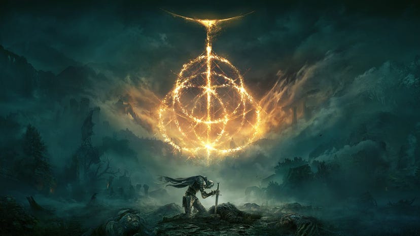 Key artwork for Elden Ring featuring a tarnished character under a glowing sigil
