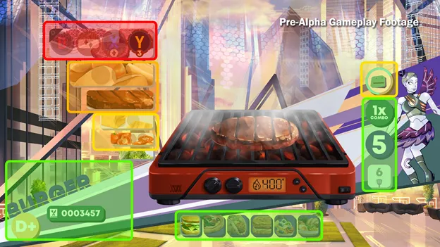 A Cook Serve screenshot with different UI elements highlighted in red, yellow, and green.