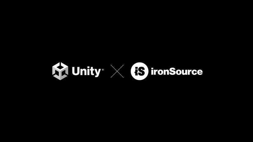 The combined logos of Unity and IronSource