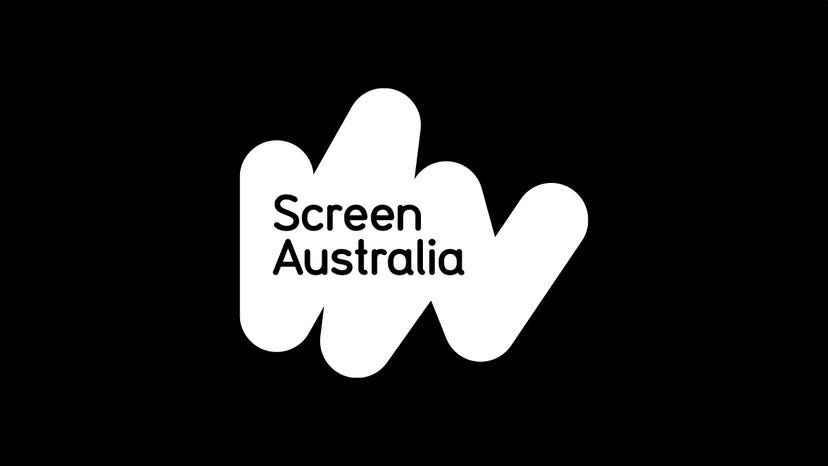 The Screen Australia logo on a black background
