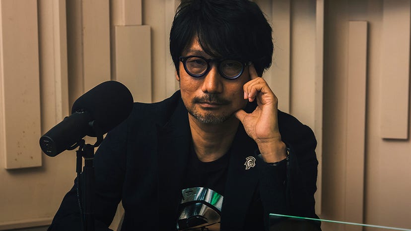 An image of Hideo Kojima promoting his podcast