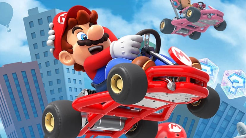 Art for Nintendo's Mario Kart Tour, taken from the Nintendo website.