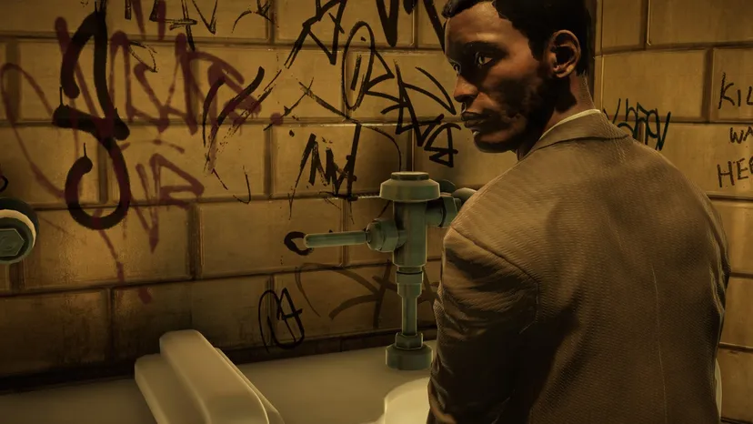 A screenshot from Robert Yang's The Tearoom.