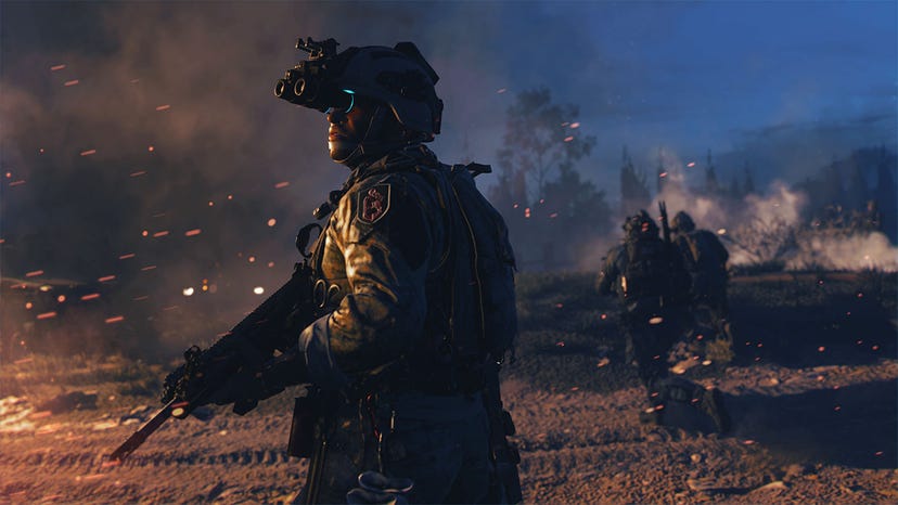 A soldier wearing night vision goggles in Call of Duty: Modern Warfare II