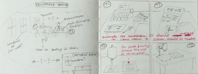 Storyboard that eventually influenced design of prototype 1 – scenario 1