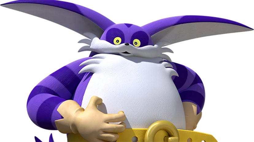 An image of Big the Cat, a Sonic the Hedgehog-adjacent character