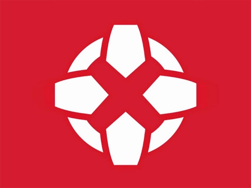 A white version of the IGN logo against a red background.