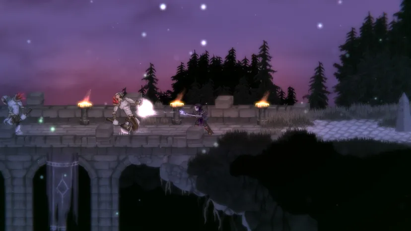 A Salt and Sacrifice character battles monsters on a bridge.