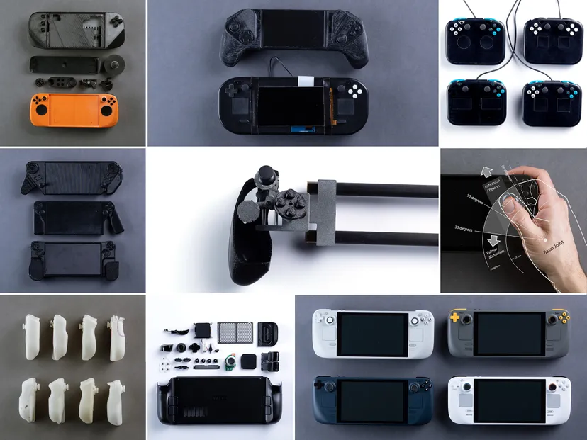 Images of various prototypes from across the Steam Deck's development.