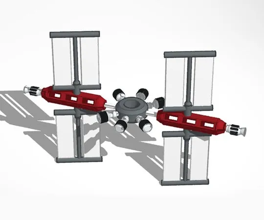 a 3d model of a space station