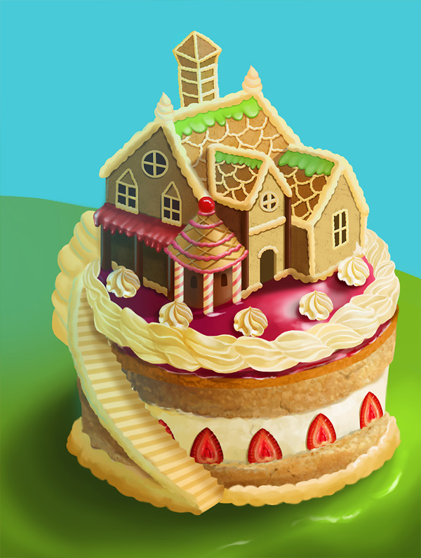 Making a cake house for dessert themed games Part I