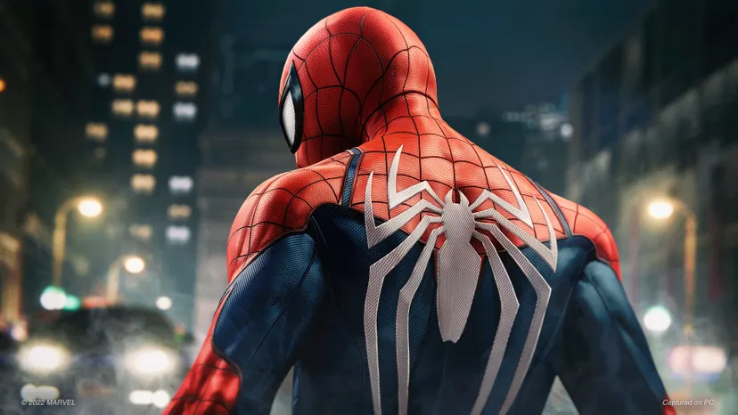 spider-man looking from behind