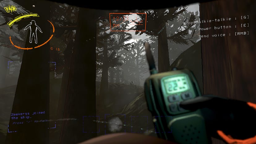 A player exploring a spooky moon in Lethal Company