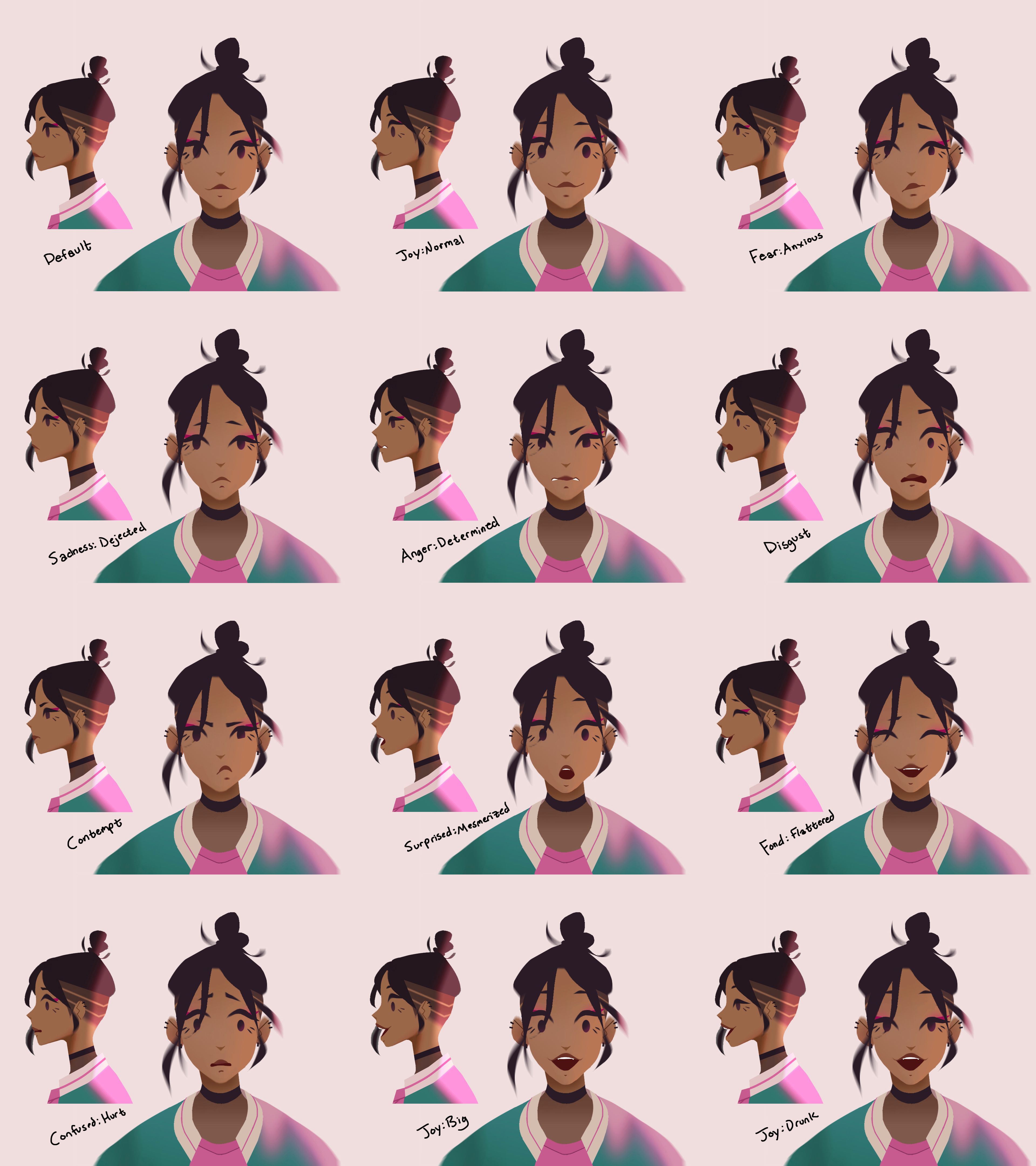 A selection of expressions for OFK keyboard player Itsumi
