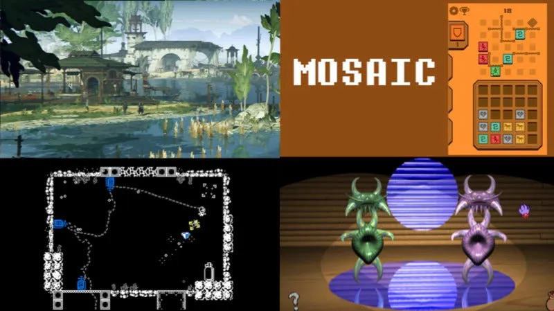 Screenshots from the four recommended games.