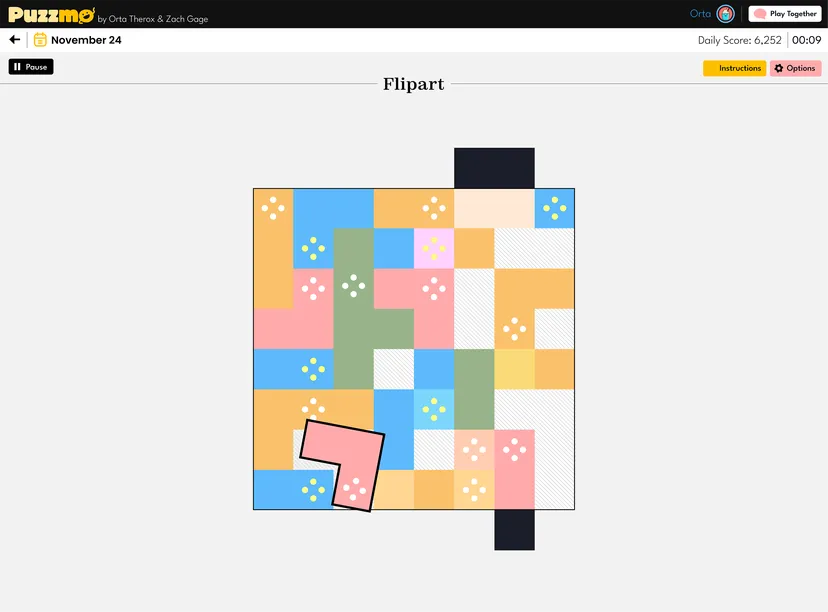 An early version of Flipart in Puzzmo