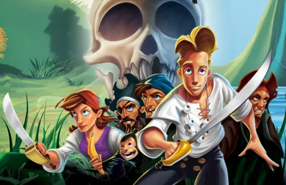 Guybrush and a few other characters.