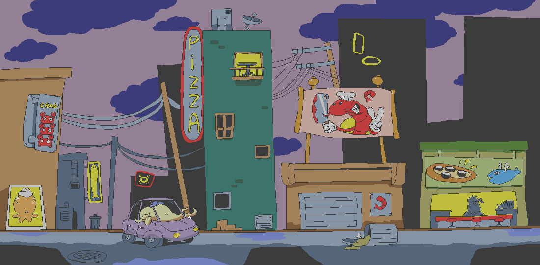 The Pig City Animated GIF Background