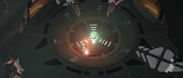 A gif of the player diving into a world-orb in Cocoon