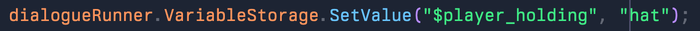 dialoguerunner variable storage method